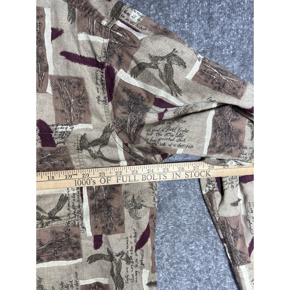 Woolrich BALD EAGLE Feather Shirt Mens Size Large Tan Long Sleeve‎ Button Down - Picture 6 of 7